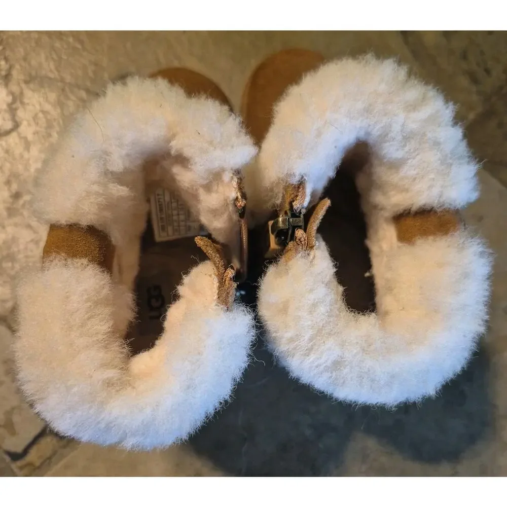 Baby UGG RAMONA FUR CHESTNUT BOOTS SIZE US 7